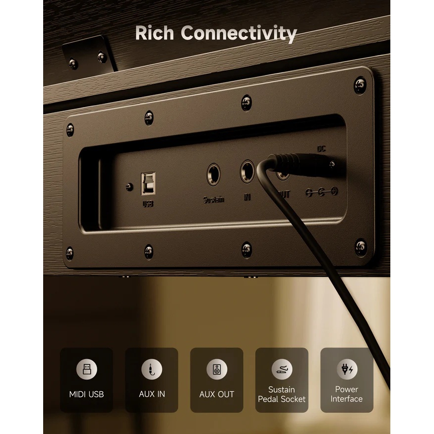 Donner Oura S100 Dijital Piyano (Black Oak Grain) - Görsel 3